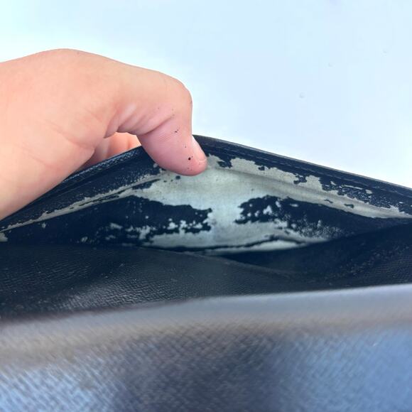 Louis Vuitton Epi Porte Tresor Black Wallet Tri-Fold Vintage Leather Designer LV - Picture 9 of 12